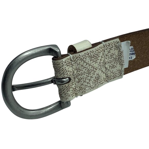 American Eagle Outfitters AEO Women Beige Patterned Boho Leather Belt 34-38" - Picture 4 of 6